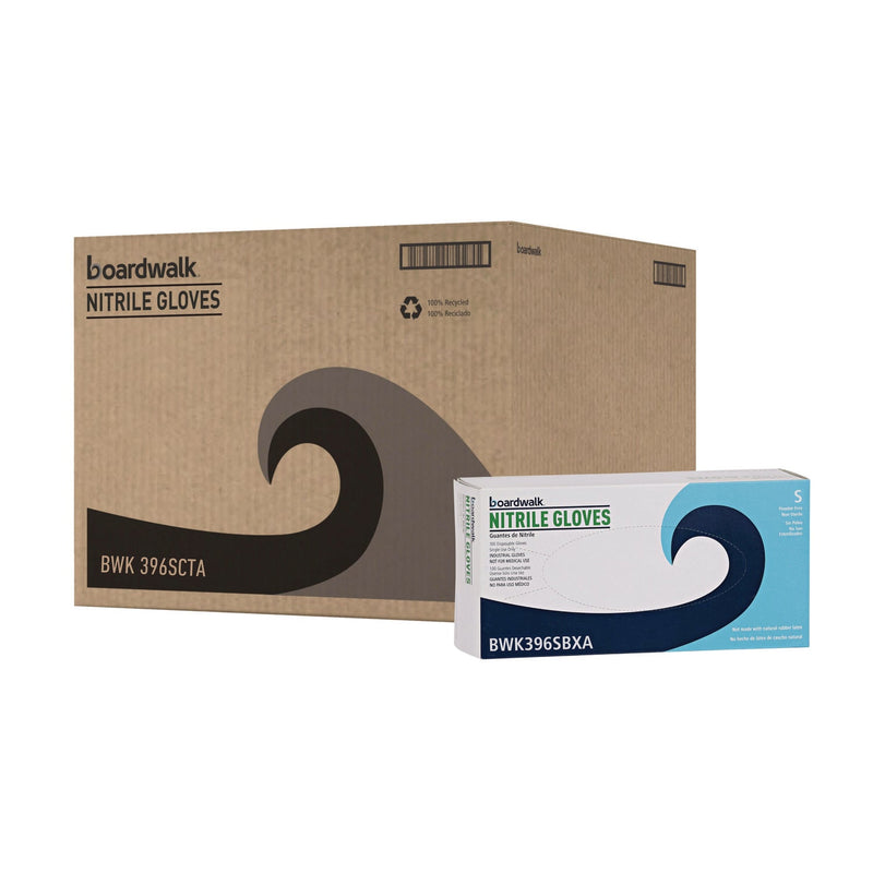 Boardwalk® Disposable General-Purpose Powder-Free Nitrile Gloves, Small, Black, 4.4 mil, 100/Box, 10 Boxes/Carton (BWK396SCTA) Case of 1000