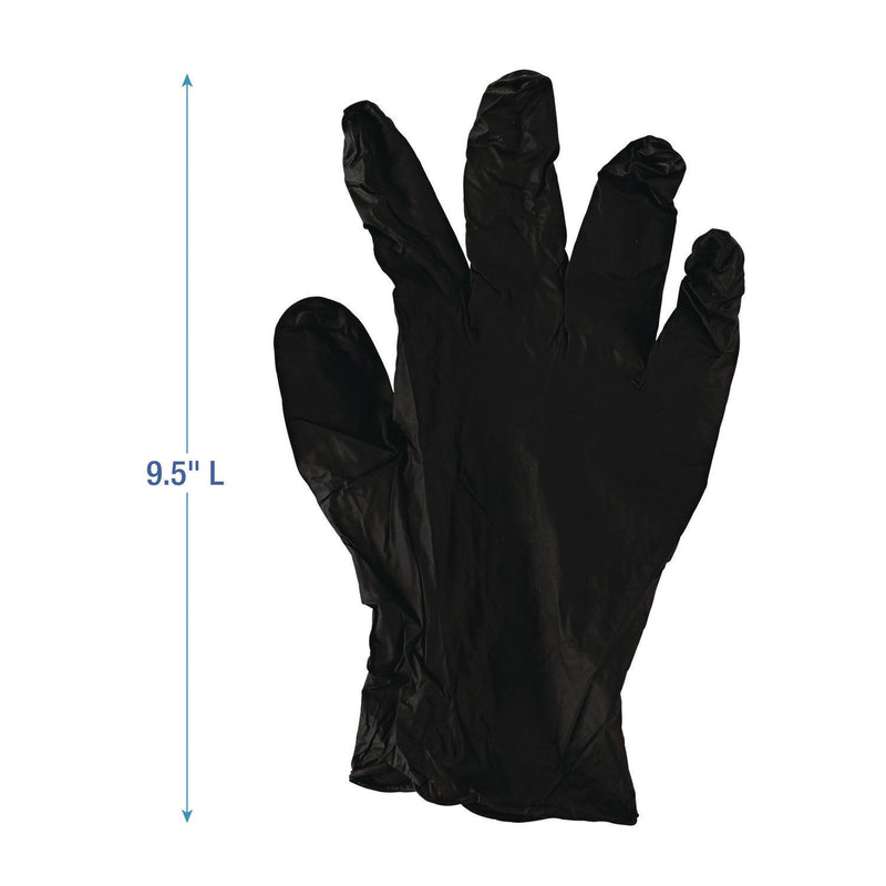 Boardwalk® Disposable General-Purpose Powder-Free Nitrile Gloves, Small, Black, 4.4 mil, 100/Box, 10 Boxes/Carton (BWK396SCTA) Case of 1000