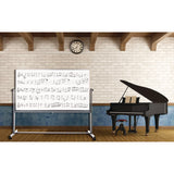 Luxor Mobile Music Staff Whiteboard, Dual-Sided Music Notation, 72" x 48", White Surface, Silver Aluminum Frame (LXCMB7248MM) Each