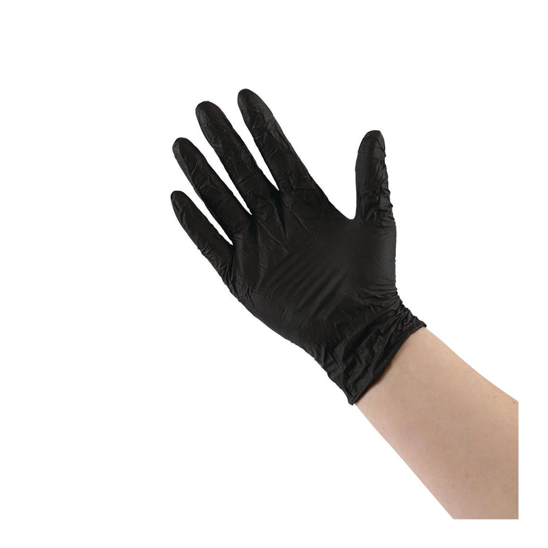 Boardwalk® Disposable General-Purpose Powder-Free Nitrile Gloves, Small, Black, 4.4 mil, 100/Box, 10 Boxes/Carton (BWK396SCTA) Case of 1000