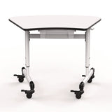 Luxor Height-Adjustable Trapezoid Student Desk with Drawer, 60.25 x 21 x 32 to 38, White (LXCMBSDESK) Each