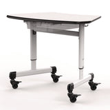 Luxor Height-Adjustable Trapezoid Student Desk with Drawer, 60.25 x 21 x 32 to 38, White (LXCMBSDESK) Each