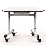 Luxor Height-Adjustable Trapezoid Student Desk with Drawer, 60.25 x 21 x 32 to 38, White (LXCMBSDESK) Each
