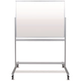 Luxor Mobile Magnetic Glass Dry Erase Board, 48" x 36", White Surface, Silver Aluminum Frame (LXOMMGB4836) Each