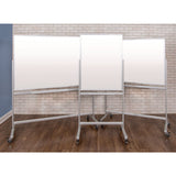 Luxor Mobile Magnetic Glass Dry Erase Board, 60" x 40", White Surface, Silver Aluminum Frame (LXCMMGB6040) Each