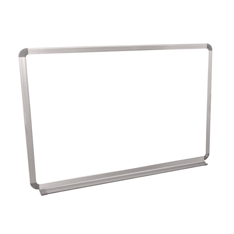 Luxor Wall-Mounted Magnetic Whiteboard, 36" x 24", White Surface, Silver Aluminum Frame (LXOWB3624W) Each