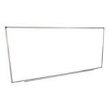 Luxor Wall-Mounted Magnetic Whiteboard, 96" x 40", White Surface, Silver Aluminum Frame (LXOWB9640W) Each