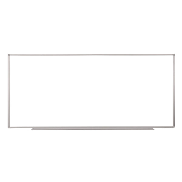 Luxor Wall-Mounted Magnetic Whiteboard, 96" x 40", White Surface, Silver Aluminum Frame (LXOWB9640W) Each