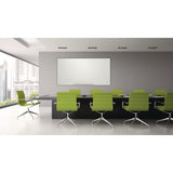 Luxor Magnetic Wall-Mounted Glass Board, 96" x 48", White Surface, Frameless (LXOWGB9648M) Each