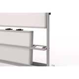 Luxor Mobile Collaboration Station Whiteboard with 4 Attachable Marker Boards, 40.4" x 48.6", White Surface, Silver Aluminum Frame (LXCCLLABSTO) Each