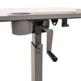 Luxor Sit Stand Student Desk with Crank Handle, 27.5 x 19.5 x 26.25 to 42, White/Gray (LXOSTUDENTC) Each