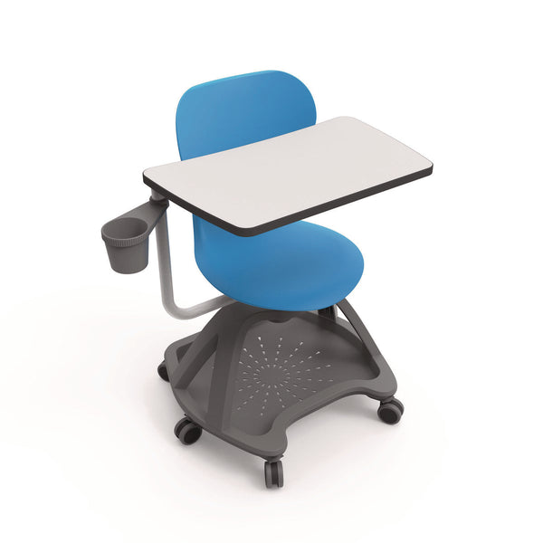 Luxor Classroom Series All-In-One Student Desk and Chair, Supports Up to 330 lb, 19" Seat Height, Blue Seat/Back, Gray Base (LXOSTDENTMTACHR) Each