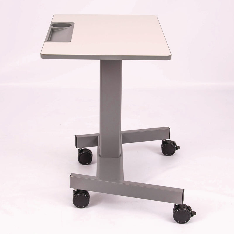 Luxor Pneumatic Sit Stand Desk, 27.5 x 19.5 x 26.25 to 42, White/Gray (LXOSTUDENTP) Each