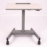 Luxor Pneumatic Sit Stand Desk, 27.5 x 19.5 x 26.25 to 42, White/Gray (LXOSTUDENTP) Each