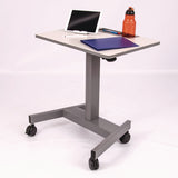 Luxor Pneumatic Sit Stand Desk, 27.5 x 19.5 x 26.25 to 42, White/Gray (LXCSTUDENTP) Each