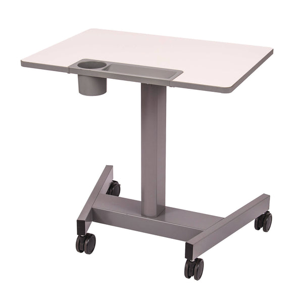 Luxor Pneumatic Sit Stand Desk, 27.5 x 19.5 x 26.25 to 42, White/Gray (LXOSTUDENTP) Each