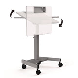 Luxor Pneumatic Adjustable Height Flip Top Student Desk, 27.5 x 19.5 x 26.25 to 42, White/Gray (LXCSTUDENTPTILT) Each