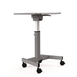 Luxor Pneumatic Adjustable Height Flip Top Student Desk, 27.5 x 19.5 x 26.25 to 42, White/Gray (LXCSTUDENTPTILT) Each