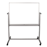 Luxor Mobile Magnetic Whiteboard, 48" x 36", White Surface, Silver Aluminum Frame (LXOMB4836WW) Each