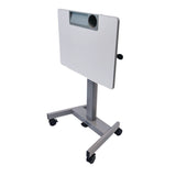Luxor Pneumatic Adjustable Height Flip Top Student Desk, 27.5 x 19.5 x 26.25 to 42, White/Gray (LXCSTUDENTPTILT) Each