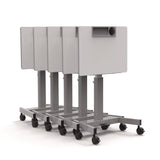 Luxor Pneumatic Adjustable Height Flip Top Student Desk, 27.5 x 19.5 x 26.25 to 42, White/Gray (LXCSTUDENTPTILT) Each
