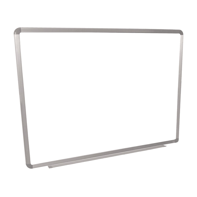 Luxor Wall-Mounted Magnetic Whiteboard, 48" x 36", White Surface, Silver Aluminum Frame (LXOWB4836W) Each