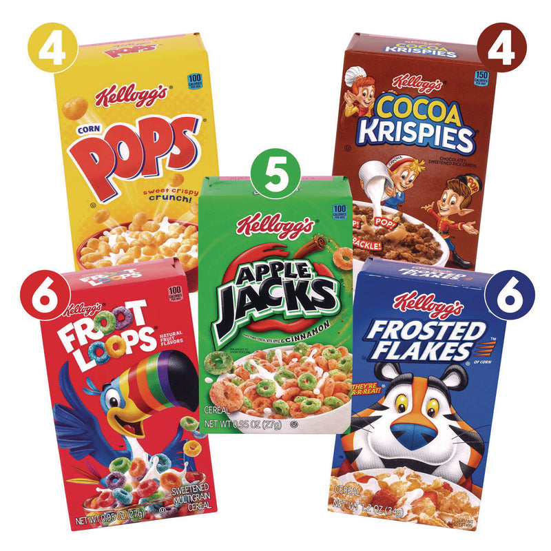Kellogg's® Cereal Assortment Pack, Assorted Flavors, Single Serve Box, 25/Carton (GRR22002287) Case of 25