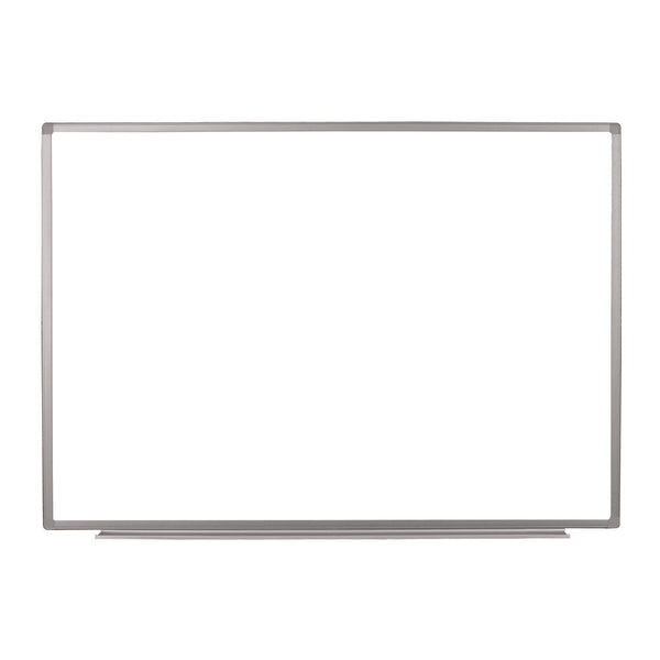 Luxor Wall-Mounted Magnetic Whiteboard, 48" x 36", White Surface, Silver Aluminum Frame (LXOWB4836W) Each