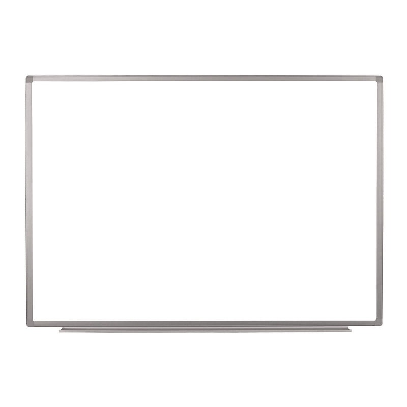 Luxor Wall-Mounted Magnetic Whiteboard, 48" x 36", White Surface, Silver Aluminum Frame (LXOWB4836W) Each