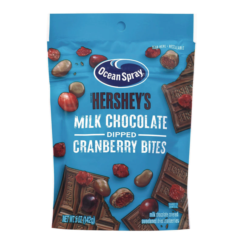 Ocean Spray® Milk Chocolate Dipped Cranberry Bites, Cranberry/Chocolate, 5 oz Bag, 12/Carton (GRR22002299) Case of 12