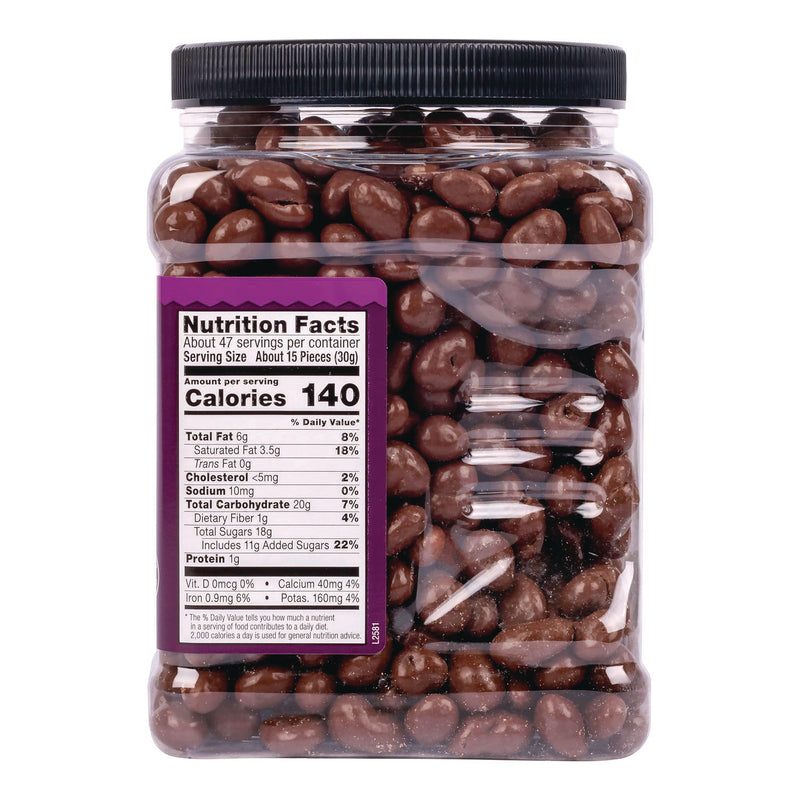 Wellsley Farms™ Milk Chocolate Covered Raisins, 50 oz Jar (GRR22002345) Each