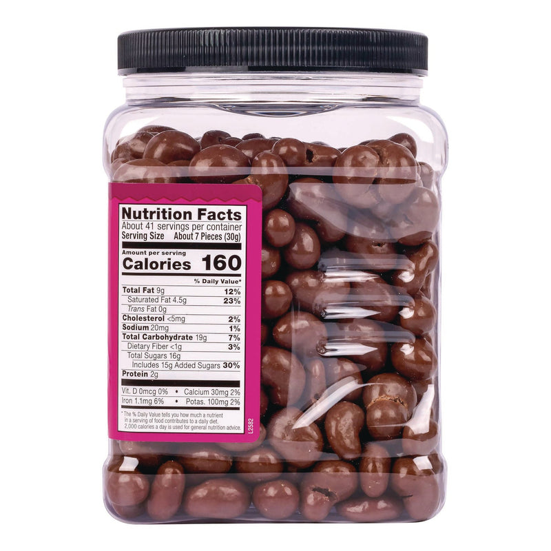 Wellsley Farms™ Milk Chocolate Covered Cashews, 44 oz Jar (GRR22002346) Each