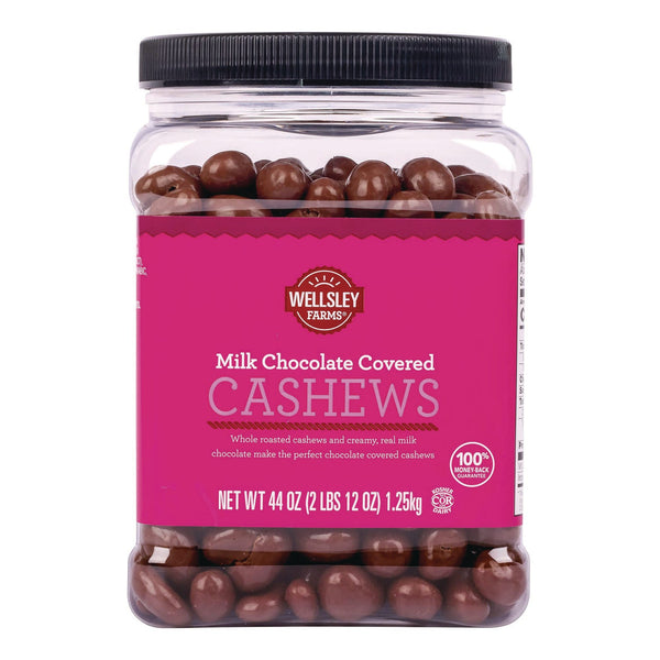 Wellsley Farms™ Milk Chocolate Covered Cashews, 44 oz Jar (GRR22002346) Each