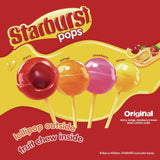 Starburst® Pops Fruit Chew Filled Lollipops Variety Pack, Assorted Flavors, 0.6 oz Individually Wrapped Lollipops, 100/Carton (GRR22002358) Case of 100