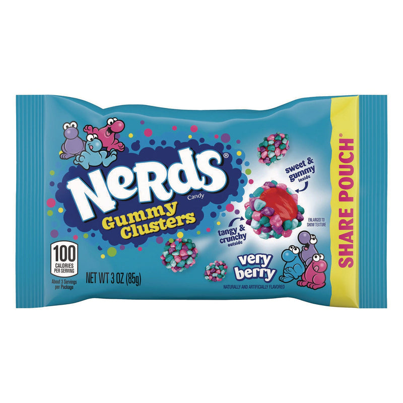 NERDS® Very Berry Clusters Share Pack, Berry, 3 oz Packet, 12/Carton (GRR22002361) Case of 12