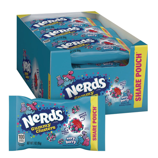 NERDS® Very Berry Clusters Share Pack, Berry, 3 oz Packet, 12/Carton (GRR22002361) Case of 12
