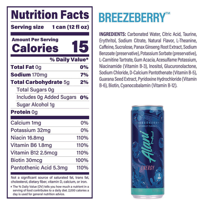 Alani Nu Energy Sweet Splash Variety Pack, Assorted Flavors, 12 oz Can, 18/Carton (GRR22002374) Case of 18