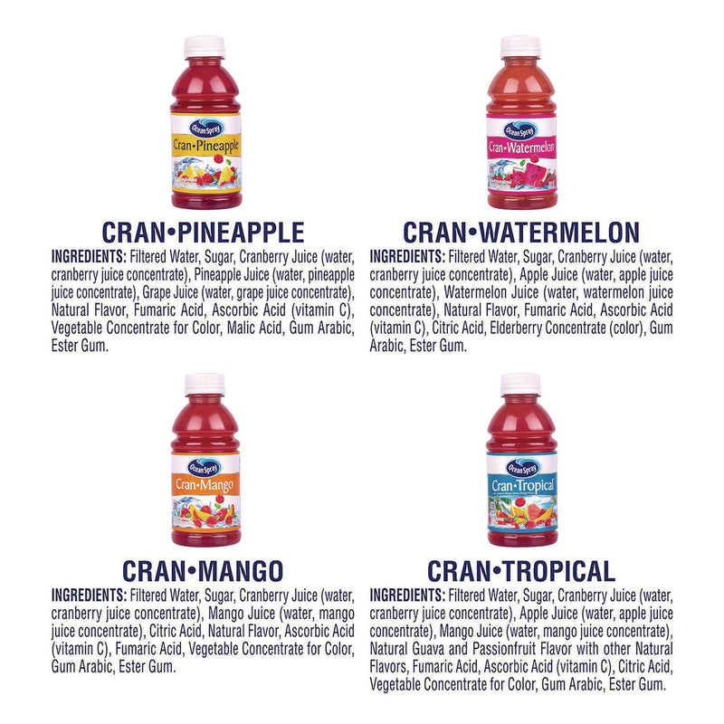 Ocean Spray® Tropical Variety Pack, Assorted Flavors, 10 oz Bottle, 24/Carton (GRR22002377) Case of 24
