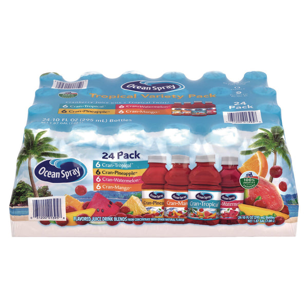 Ocean Spray® Tropical Variety Pack, Assorted Flavors, 10 oz Bottle, 24/Carton (GRR22002377) Case of 24