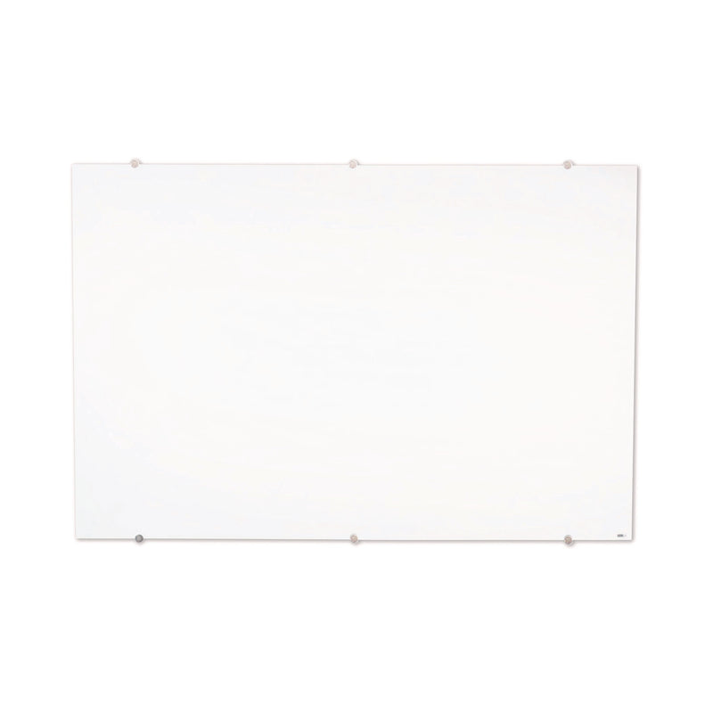 Luxor Magnetic Wall-Mounted Glass Board, 48" x 36", White Surface, Silver Aluminum Frame (LXOWGB4836M) Each