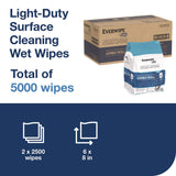 Tork® Light-Duty Surface Cleaning Wet Wipe, 1-Ply, 8 x 6, Unscented, White, 2,500 Sheets/Roll, 2 Rolls/Carton (TRK192816) Case of 2