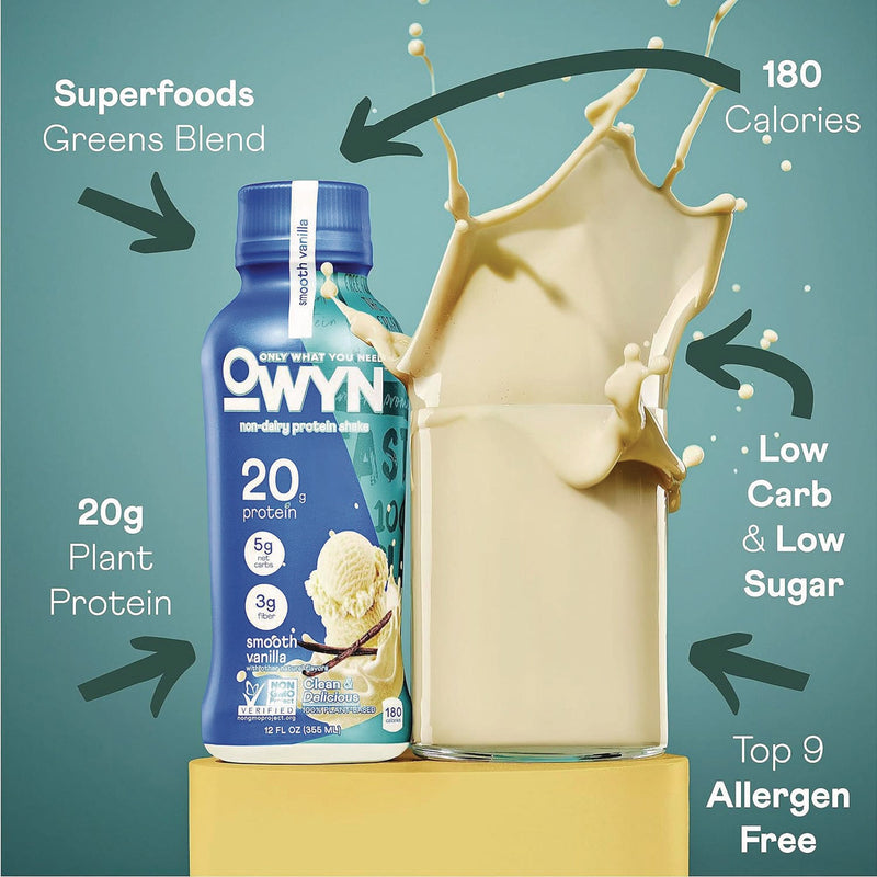 OWYN™ 20 g Protein Drink, Vanilla, 12 oz Bottle, 12/Carton (GRR38200002) Case of 12