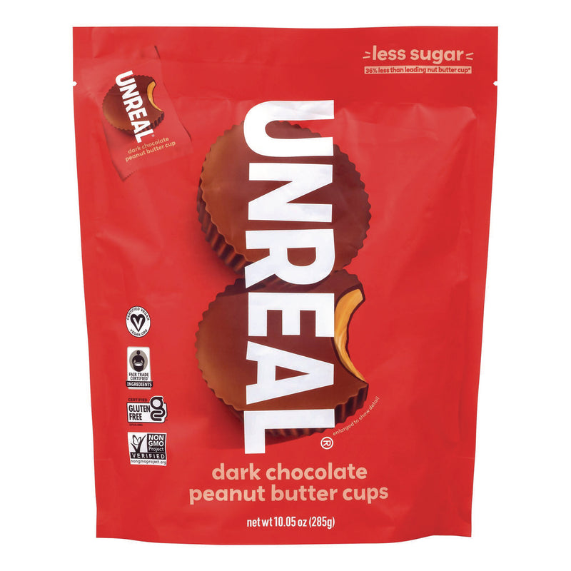 UNREAL® Dark Chocolate Coconut Minis and PB Cups Variety, 11.1 oz Bag (Dk Chocolate Coconut), 10.05 oz Bag (Dk Chocolate PB), 2/CT (GRR60003006) Case of 2
