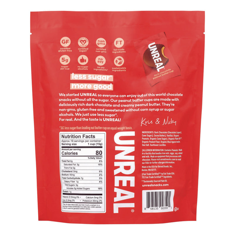 UNREAL® Dark Chocolate Coconut Minis and PB Cups Variety, 11.1 oz Bag (Dk Chocolate Coconut), 10.05 oz Bag (Dk Chocolate PB), 2/CT (GRR60003006) Case of 2