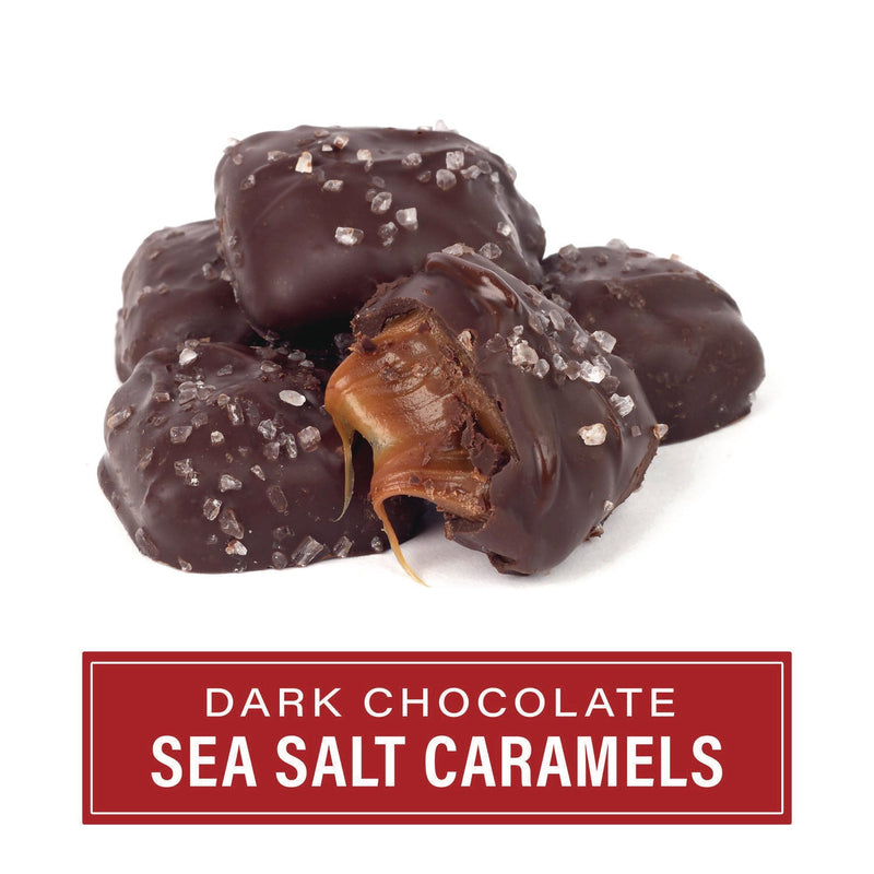 Sanders® Dark Chocolate Caramel Sea Salt Tub, Dark Chocolate Caramel, 28 oz Tub (GRR22002313) Each