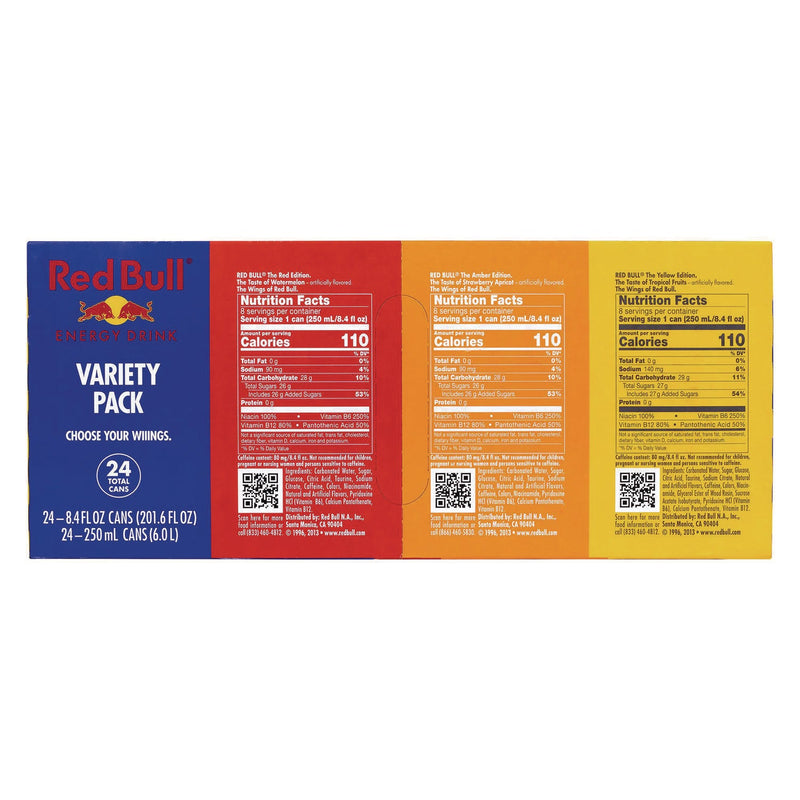 Red Bull® Editions Variety Pack, Assorted Flavors, 8.4 oz Can, 24/Carton (GRR22002380) Case of 24