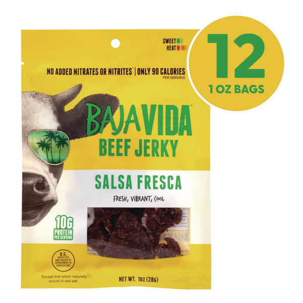 Baja Jerky Beef Jerky Salsa Fresca Snack Pack, Salsa Fresca, 1 oz Packet, 12/Carton (GRR22002305) Case of 12