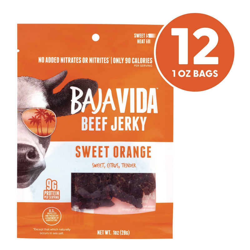 Baja Jerky Beef Jerky Sweet Orange Snack Pack, Sweet Orange, 1 oz Packet, 12/Carton (GRR22002306) Case of 12