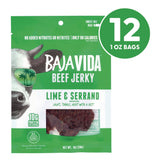 Baja Jerky Beef Jerky Lime and Serrano Pepper Snack Pack, Lime and Serrano Pepper, 1 oz Packet, 12/Carton (GRR22002307) Case of 12