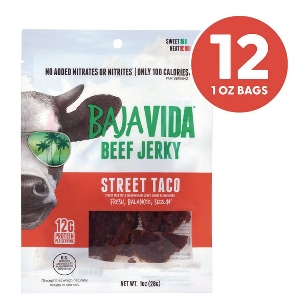 Baja Jerky Beef Jerky Street Taco Snack Pack, Street Taco, 1 oz Packet, 12/Carton (GRR22002308) Case of 12